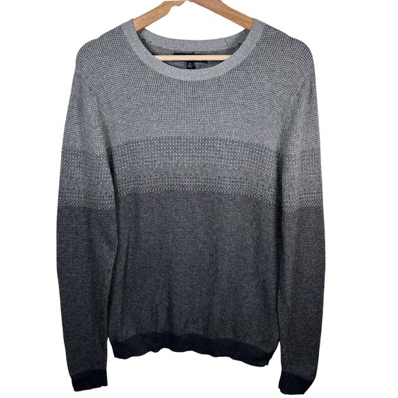Marc Anthony Other - Marc Anthony Mens Cotton Cashmere Crew Neck‎ Sweater Gray Ombre Knit Size Medium